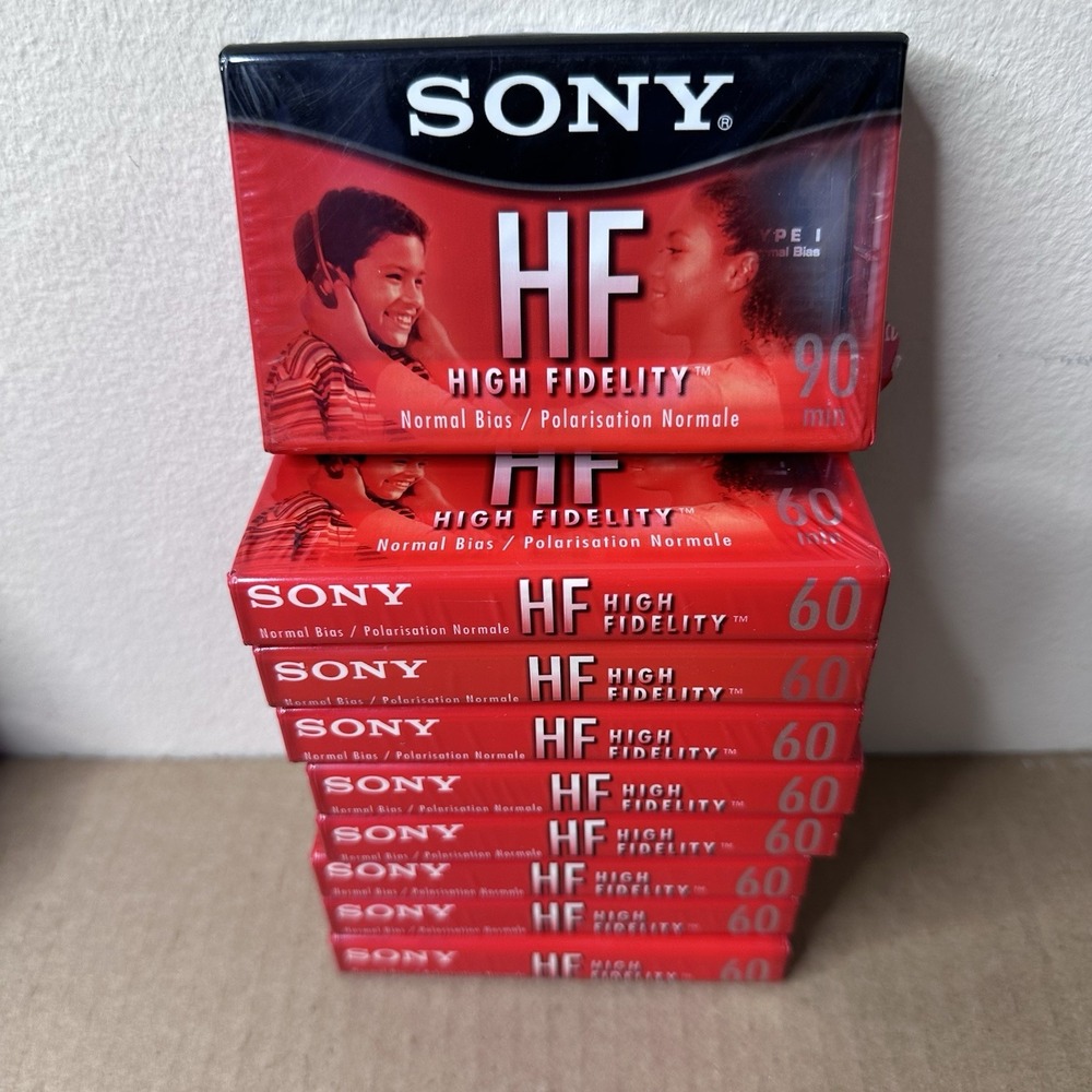 Lot Of 9 New Sony HF 60 90 Minute Blank Audio Cassette Tapes New Sealed